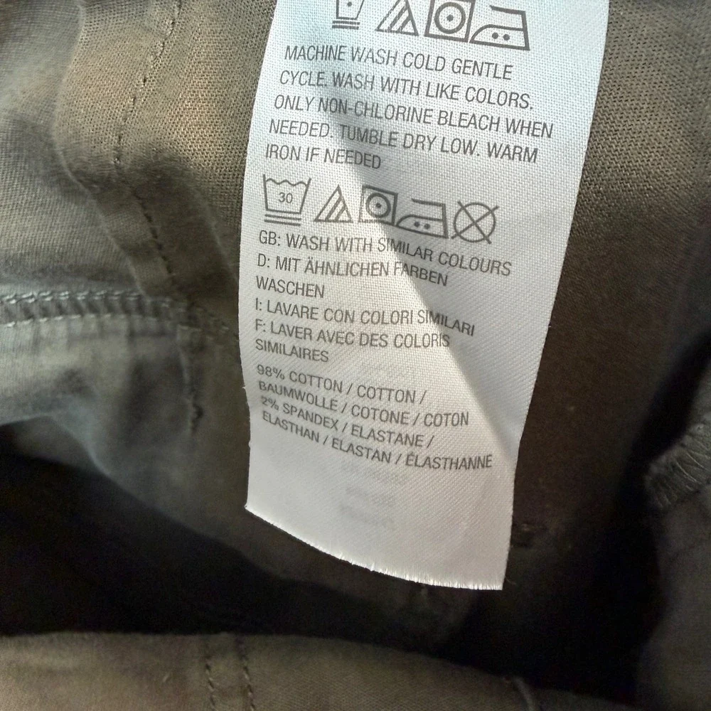 Lisa Rinna Collection Pants Womens 16 Green Wide Leg Utility Cargo A295847 Olive